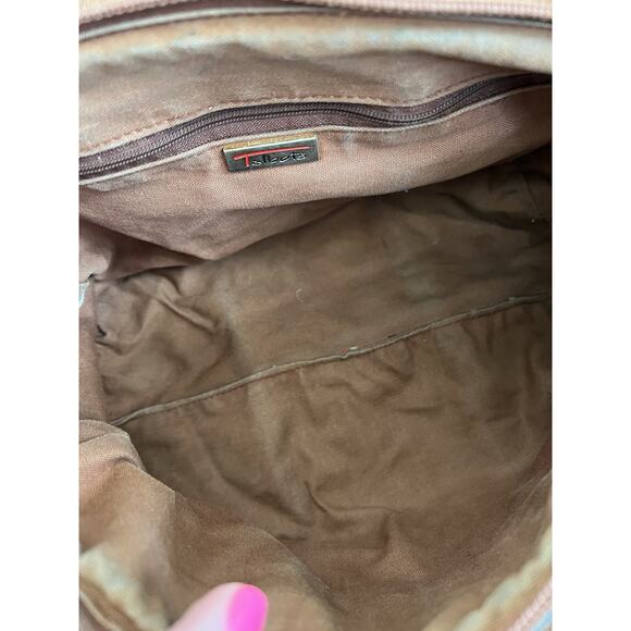 TALBOTS Vintage Brown Leather Woven Zip Top Handle Doctor's Bag Purse Satchel - Picture 12 of 15